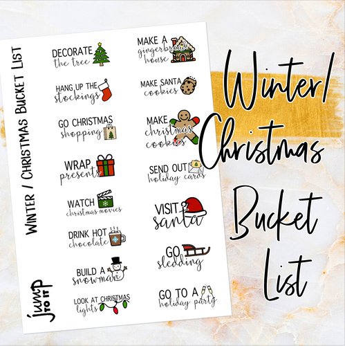 Winter / Christmas Bucket List planner stickers        (S-106-7 )