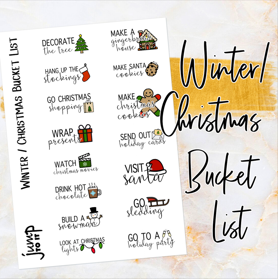 Winter / Christmas Bucket List planner stickers        (S-106-7 )