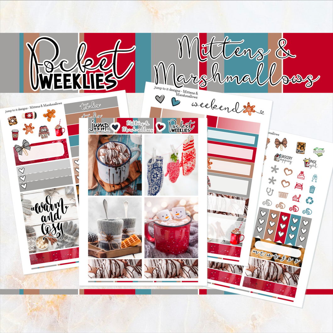 Mittens & Marshmallows - POCKET Mini Weekly Kit Planner stickers