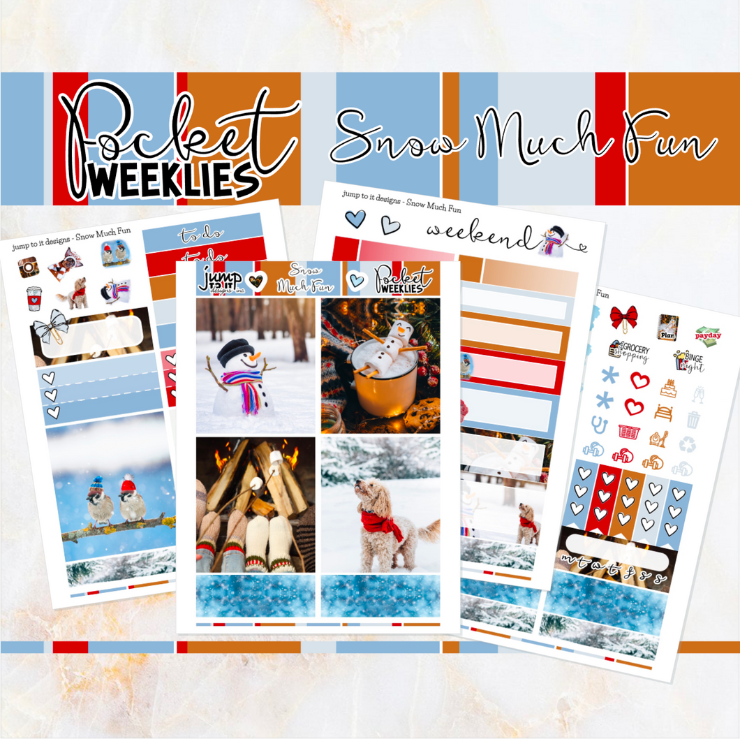 Snow Much Fun - POCKET Mini Weekly Kit Planner stickers