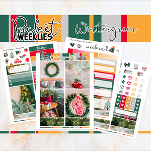 Wintergreen Christmas - POCKET Mini Weekly Kit Planner stickers