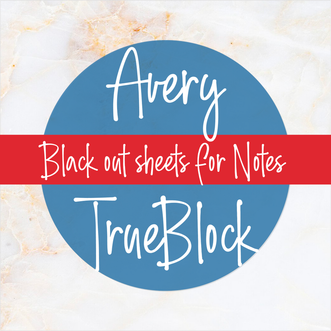Black out sheets for Notes sticker