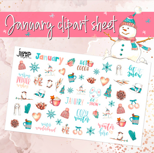 January Deco / Clipart planner stickers      (S-118-1)