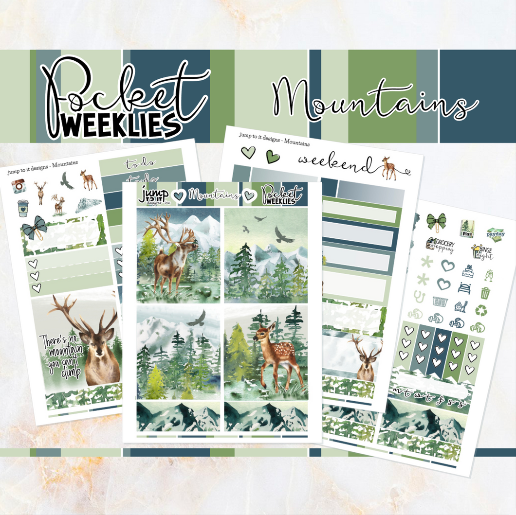 Mountains - POCKET Mini Weekly Kit Planner stickers