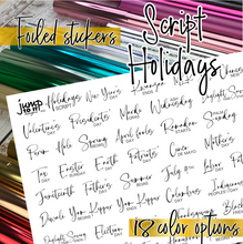 Load image into Gallery viewer, Foil - Holidays Script planner stickers   (F-142-1)