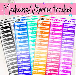 Ombre Medicine / Vitamin tracker stickers            (R-115+)