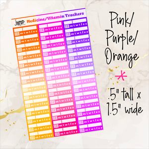 Ombre Medicine / Vitamin tracker stickers            (R-115+)