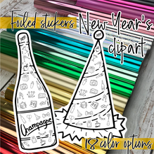 Load image into Gallery viewer, Foil - New Year&#39;s Stickers clipart / deco  (F-120-3)