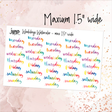 Load image into Gallery viewer, Weekday Watercolor stickers       (T-109+)