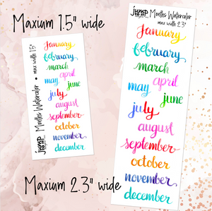 Months Watercolor stickers       (T-108+)