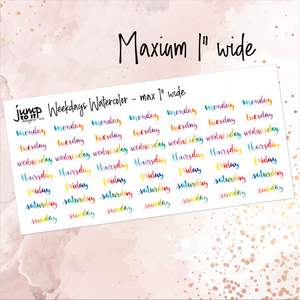 Weekday Watercolor stickers       (T-109+)