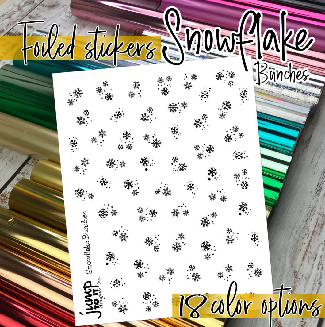 Foil - Bunches SNOWFLAKE icon stickers  (F-107)
