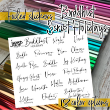 Load image into Gallery viewer, Foil - Holiday BUDDHIST Script planner stickers   (F-143-2)