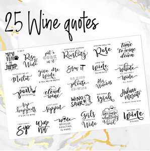 Foil - Quotes WINE stickers   (F-167-7)