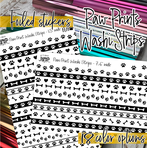 Foil - Washi PAW PRINTS strips  (F-184-8/9)