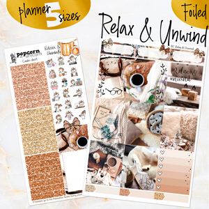 Relax & Unwind - FOIL weekly kit Erin Condren Vertical Horizontal, Happy Planner Classic & Big