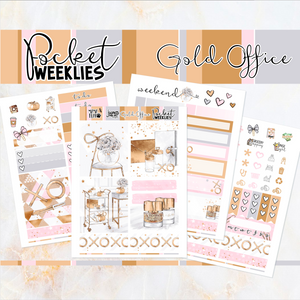 Gold Office - POCKET Mini Weekly Kit Planner stickers