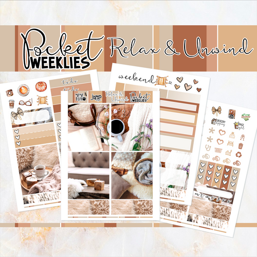 Relax & Unwind - POCKET Mini Weekly Kit Planner stickers
