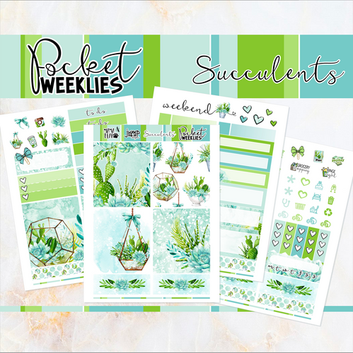 Succulents - POCKET Mini Weekly Kit Planner stickers