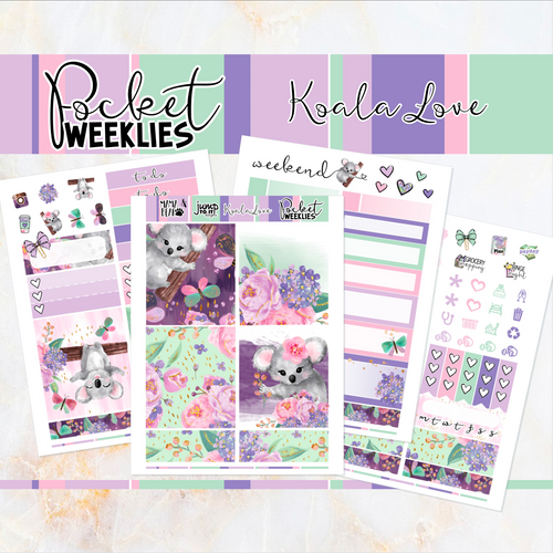 Koala Love - POCKET Mini Weekly Kit Planner stickers