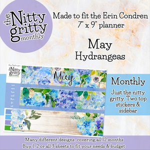 May Hydrangeas - The Nitty Gritty Monthly - Erin Condren Vertical Horizontal