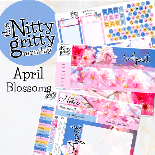 April Blossoms - The Nitty Gritty Monthly - Erin Condren Vertical Horizontal