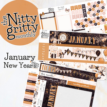 Load image into Gallery viewer, January New Year&#39;s Eve - The Nitty Gritty Monthly - Erin Condren Vertical Horizontal