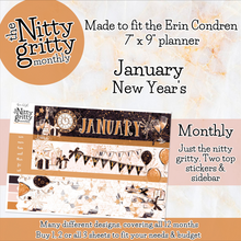 Load image into Gallery viewer, January New Year&#39;s Eve - The Nitty Gritty Monthly - Erin Condren Vertical Horizontal