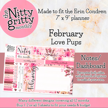 Load image into Gallery viewer, February Love Pups - The Nitty Gritty Monthly - Erin Condren Vertical Horizontal