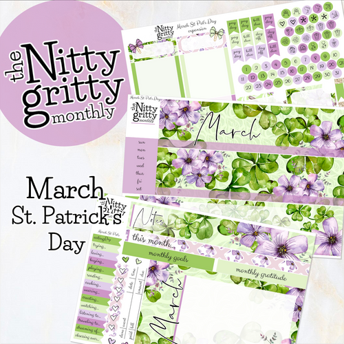 March St. Patrick's Day - The Nitty Gritty Monthly - Erin Condren Vertical Horizontal