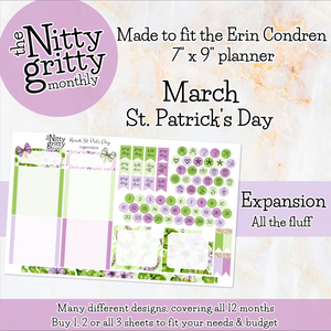 March St. Patrick's Day - The Nitty Gritty Monthly - Erin Condren Vertical Horizontal