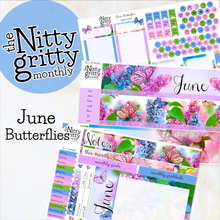 Load image into Gallery viewer, June Butterflies - The Nitty Gritty Monthly - Erin Condren Vertical Horizontal