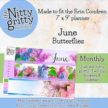 Load image into Gallery viewer, June Butterflies - The Nitty Gritty Monthly - Erin Condren Vertical Horizontal