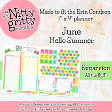Load image into Gallery viewer, June Hello Summer - The Nitty Gritty Monthly - Erin Condren Vertical Horizontal
