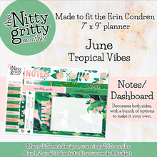 Load image into Gallery viewer, June Tropical Vibes - The Nitty Gritty Monthly - Erin Condren Vertical Horizontal