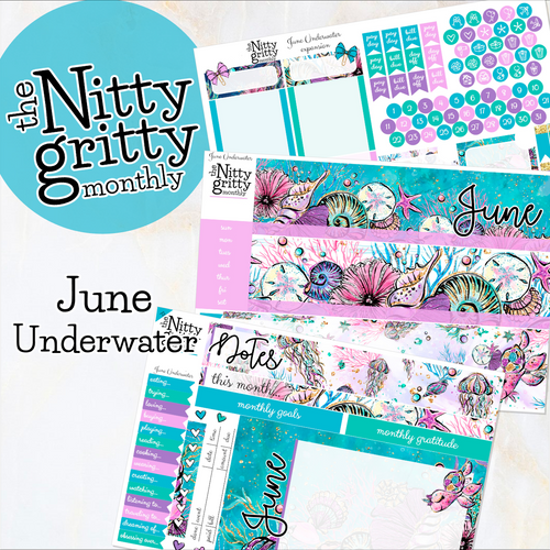 June Underwater - The Nitty Gritty Monthly - Erin Condren Vertical Horizontal