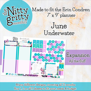 June Underwater - The Nitty Gritty Monthly - Erin Condren Vertical Horizontal