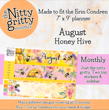 Load image into Gallery viewer, August Honey Hive - The Nitty Gritty Monthly - Erin Condren Vertical Horizontal