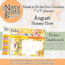 Load image into Gallery viewer, August Honey Hive - The Nitty Gritty Monthly - Erin Condren Vertical Horizontal