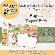 Load image into Gallery viewer, August Tropical Birds - The Nitty Gritty Monthly - Erin Condren Vertical Horizontal