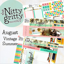 Load image into Gallery viewer, August Vintage Summer - The Nitty Gritty Monthly - Erin Condren Vertical Horizontal