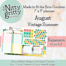 Load image into Gallery viewer, August Vintage Summer - The Nitty Gritty Monthly - Erin Condren Vertical Horizontal