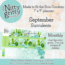 Load image into Gallery viewer, September Succulents - The Nitty Gritty Monthly - Erin Condren Vertical Horizontal