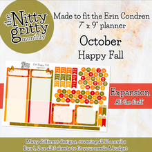 Load image into Gallery viewer, October Happy Fall - The Nitty Gritty Monthly - Erin Condren Vertical Horizontal