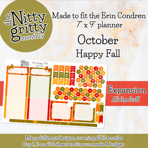 October Happy Fall - The Nitty Gritty Monthly - Erin Condren Vertical Horizontal