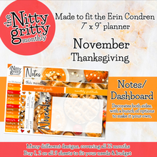 Load image into Gallery viewer, November Thanksgiving - The Nitty Gritty Monthly - Erin Condren Vertical Horizontal