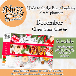 December Christmas Cheer - The Nitty Gritty Monthly - Erin Condren Vertical Horizontal