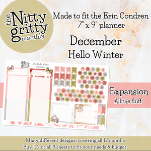 December Hello Winter - The Nitty Gritty Monthly - Erin Condren Vertical Horizontal