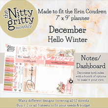 Load image into Gallery viewer, December Hello Winter - The Nitty Gritty Monthly - Erin Condren Vertical Horizontal