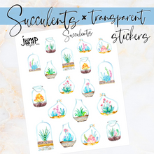 Load image into Gallery viewer, Succulents Transparent stickers       (T107-1)